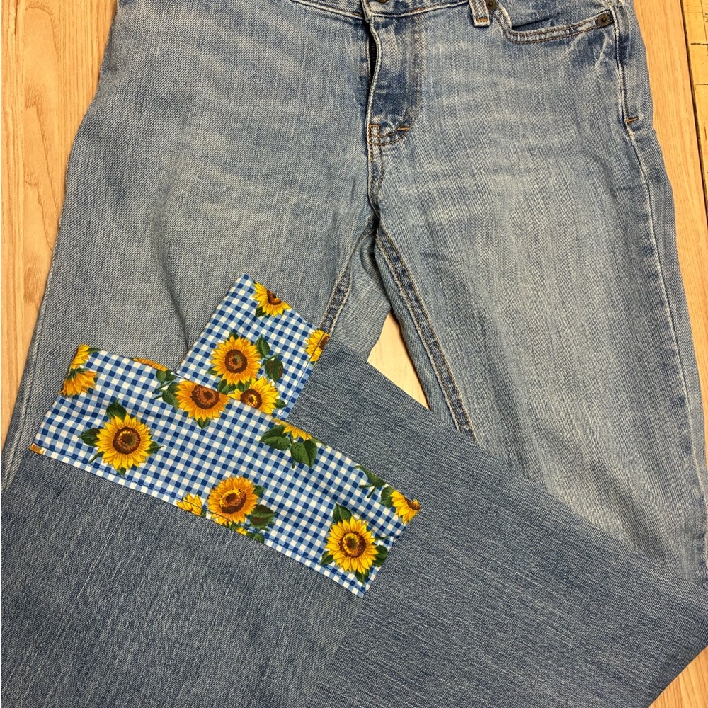 Hollister Bellbottoms with Sunflower Accent Cuffs